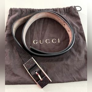 Gucci leather women’s Belt Black Micro GG297012 Size :85cm/34inches